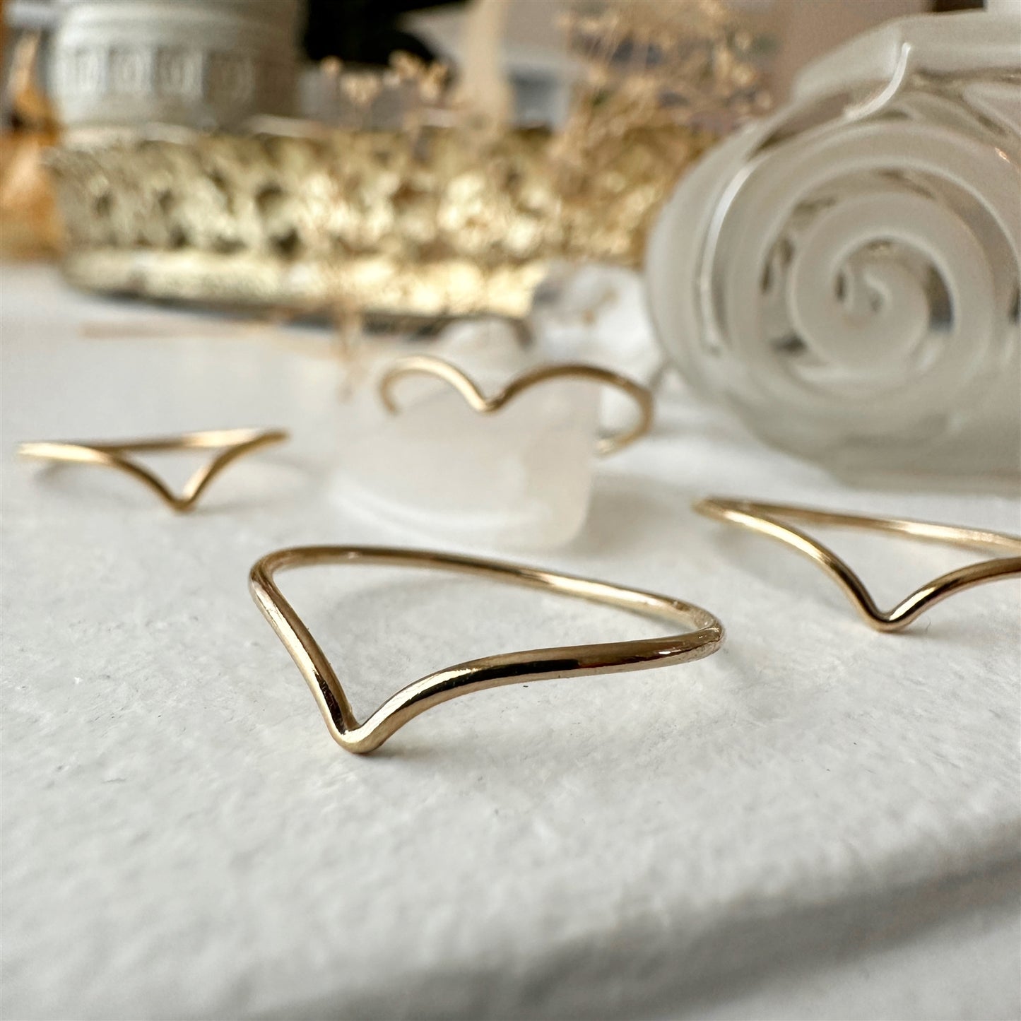 Custer Tiny Checron Ring