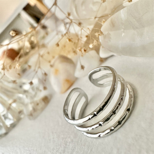 Lofl Triple Textured Adjustable Ring