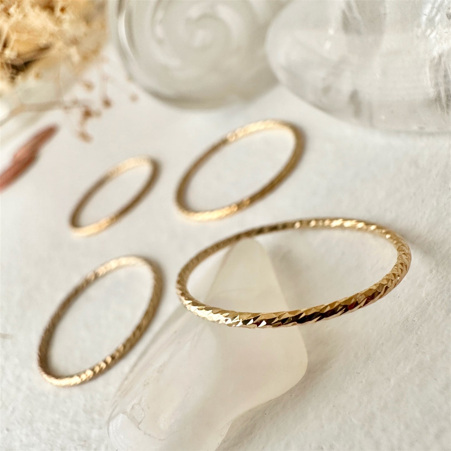 Nicks Textured Ring In Gold Size 8