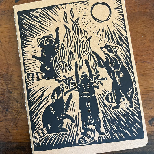 Raccoon Bonfire Notebook
