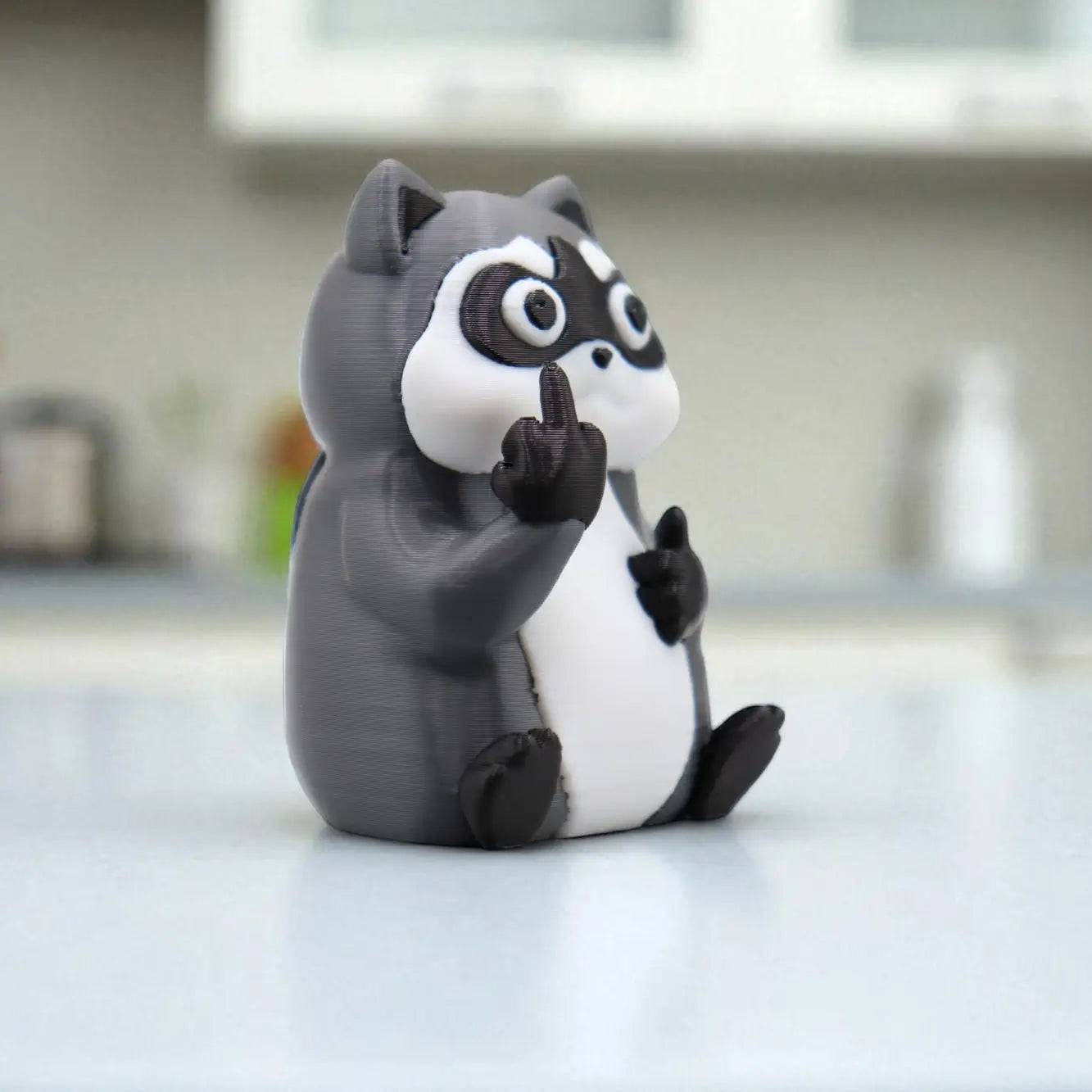 Raccoon Middle Finger Figurine
