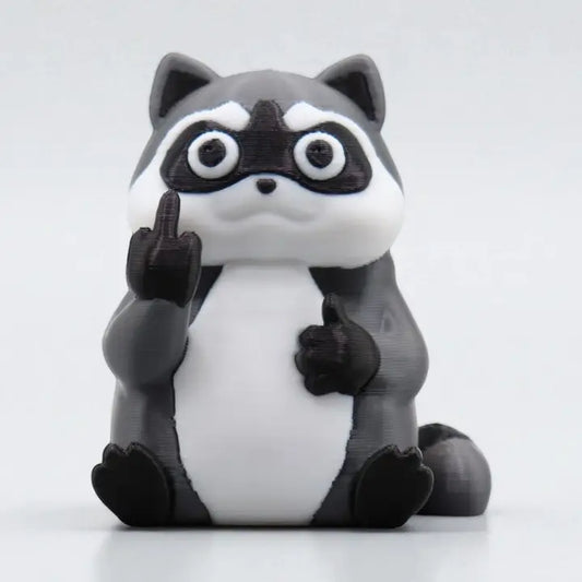 Raccoon Middle Finger Figurine