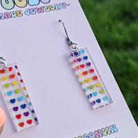 Rainbow Heart Bar Earrings