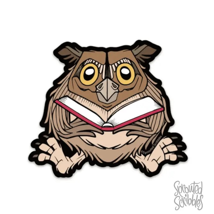 Reading Owl Sticker