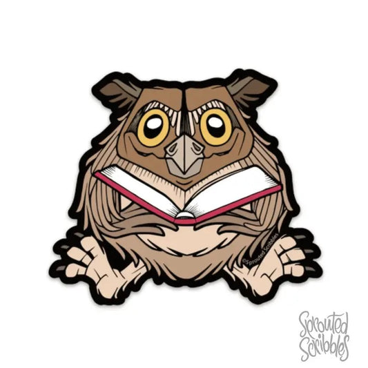 Reading Owl Sticker
