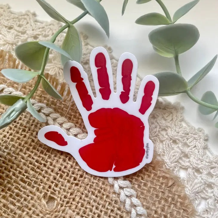 Red MMIW Hand Sticker