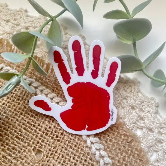 Red MMIW Hand Sticker