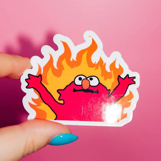 Red Muppet On Fire Sticker