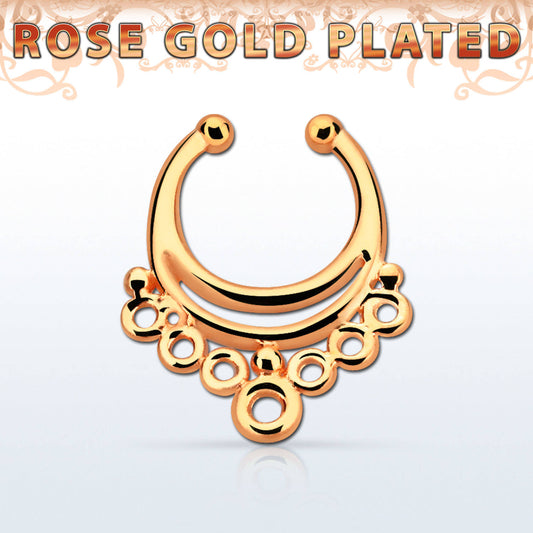 7 Circles Rose Gold Fake Septum