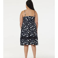 Plus Midi Fit & Flare Witch Print Dress With Lace Hem