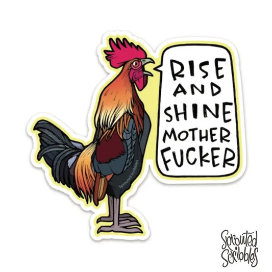 Rooster Rise And Shine Sticker