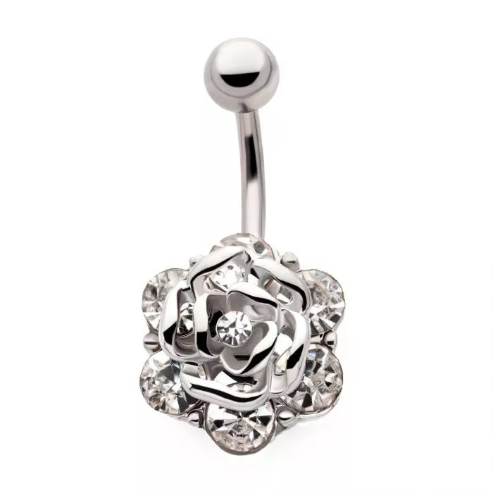 Rose Multi Bezel Set Gem Navel