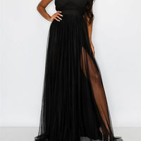 Solid Mesh Halter DMaxi Dress