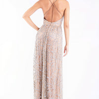 A Line Cross Back Maxi Dress