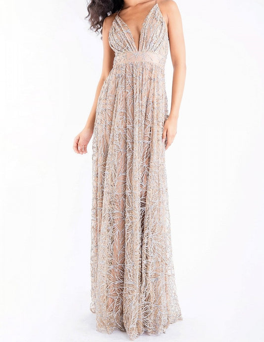 A Line Cross Back Maxi Dress