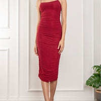 Mesh Spaghetti Strap Midi Dress