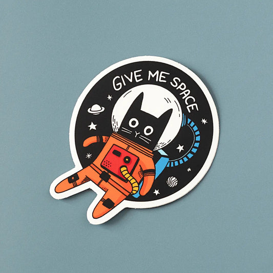 Give Me Space Cat Vinyl Sticker