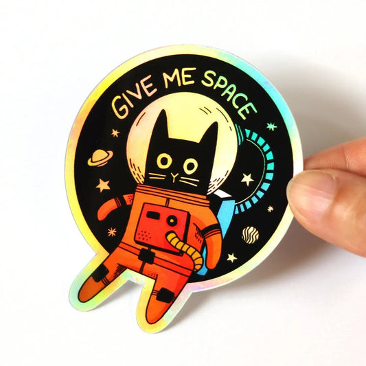 Holographic Astronaut Cat Sticker
