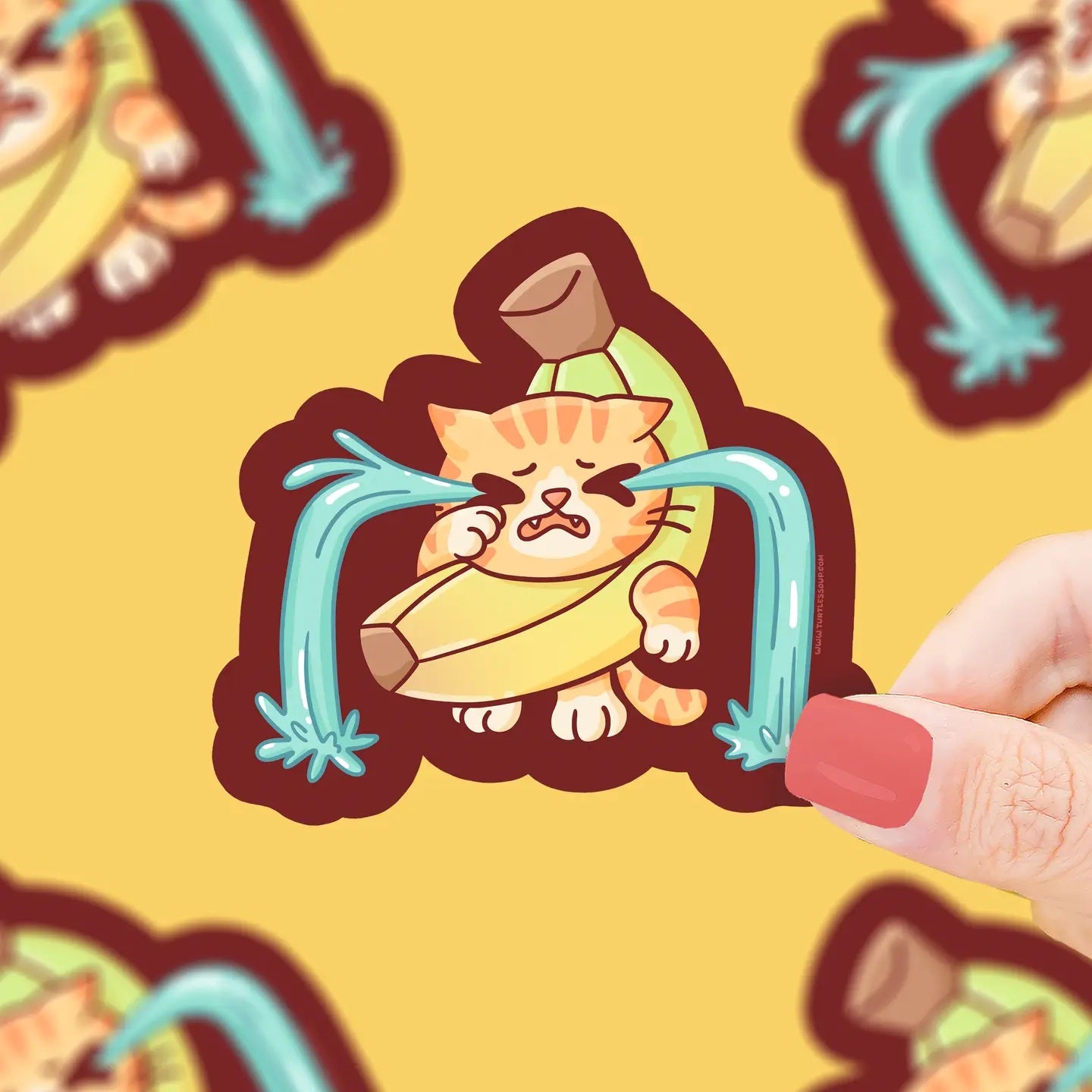 Sad Banana Cat | Cute | Fruit | Kitten | Vinyl Sticker