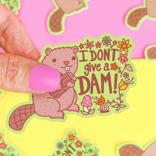 I Dont Give A Dam Beaver Sticker