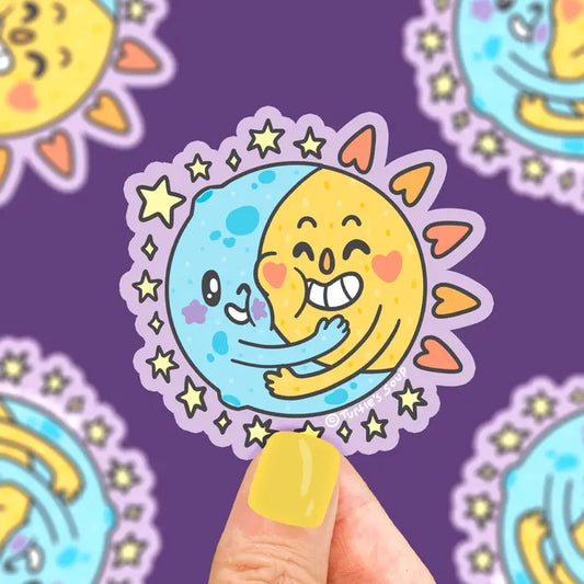 Moon And Sun Hugs Sticker