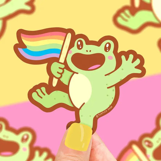 Pride LGBTQ+ Ally Flag Rainbow Frog Vinyl Sticker