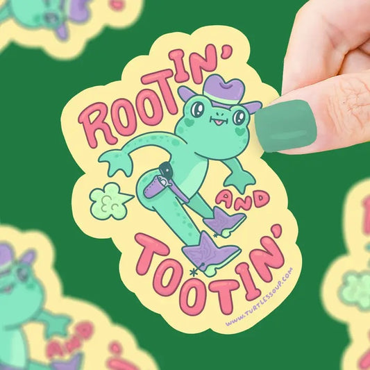 Rootin And Tootin Farting Frog Funny Vinyl Sticker