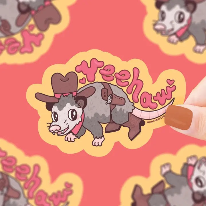 Rodeo Opossum Yee Haw Sticker
