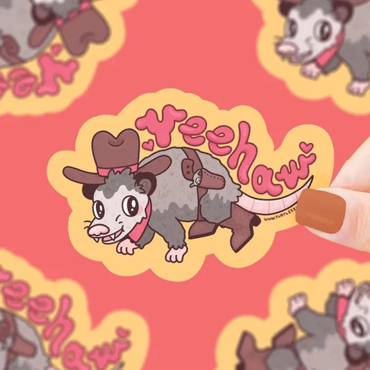 Rodeo Opossum Yee Haw Sticker
