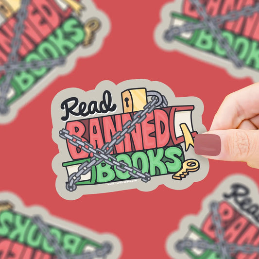 Read Banned Books Vinyl Sticker