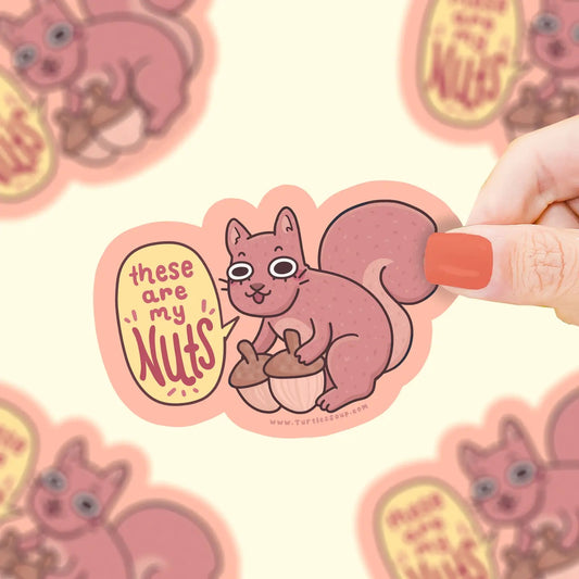 These Are My Nuts Squirrel Vinyl Sticker