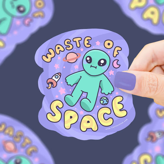 Waste of Space Alien Vinyl Sticker
