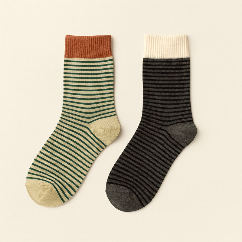 "Cousteau" Striped Crew Socks (2 pack)
