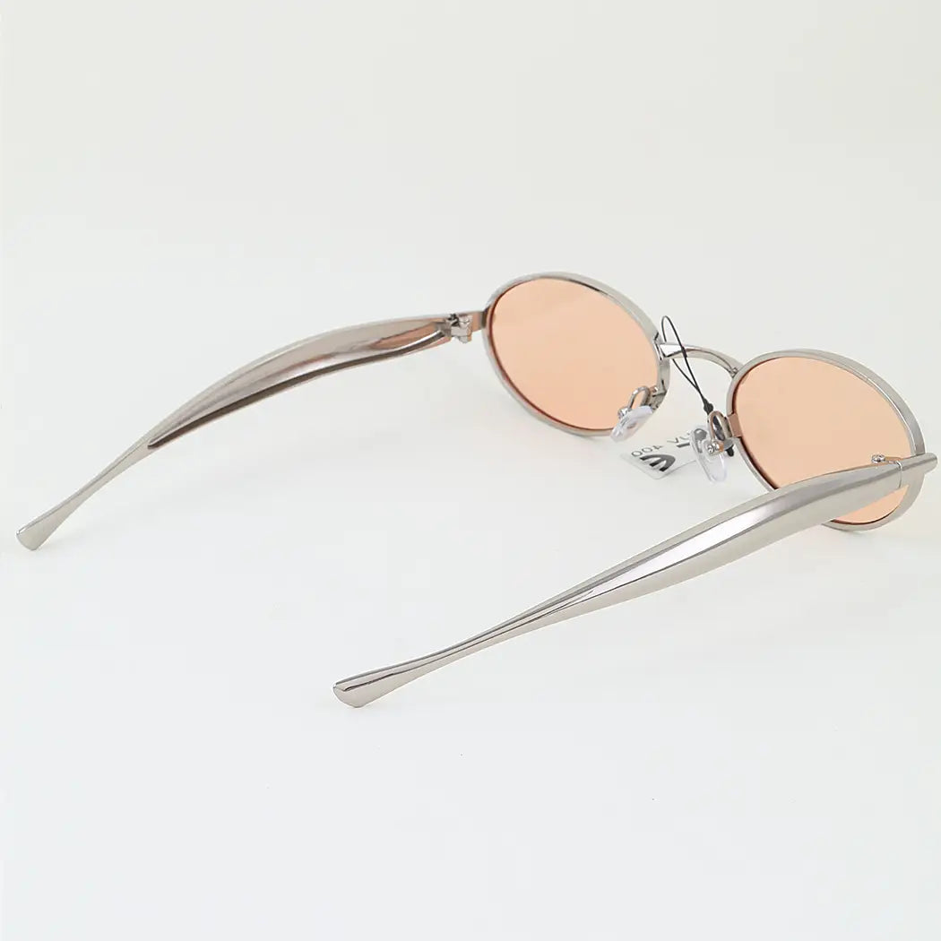 Polished Metal Round Sunglasses