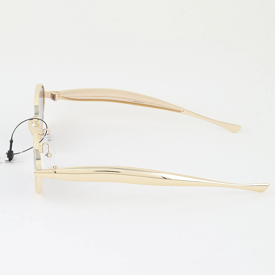 Polished Metal Round Sunglasses