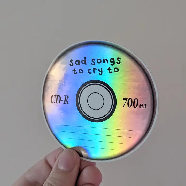 Sad Songs To Cry To Cd Holographic Sticker