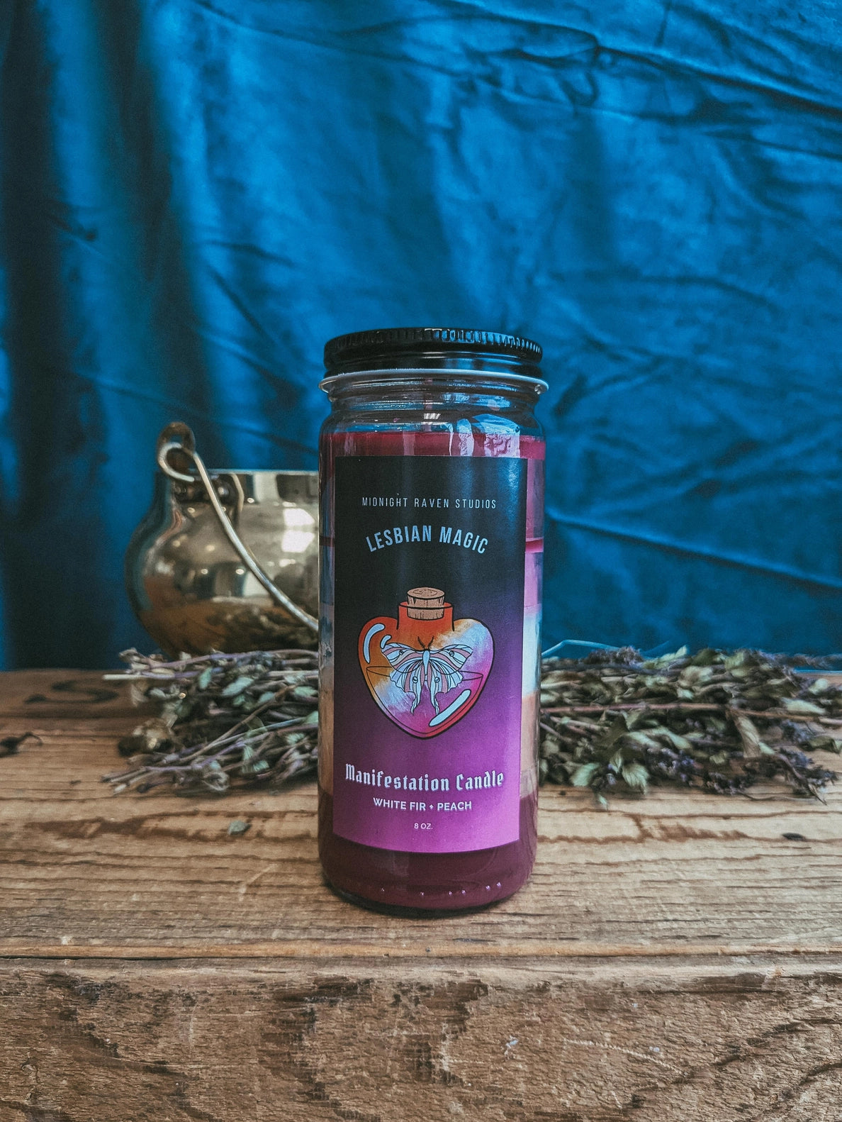 Sapphic Babe Manifestation Candle - Lesbian Flag Candle