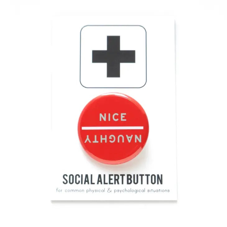 Naughty/Nice Holiday Pinback