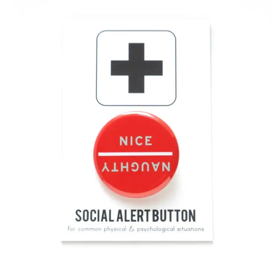 Naughty/Nice Holiday Pinback