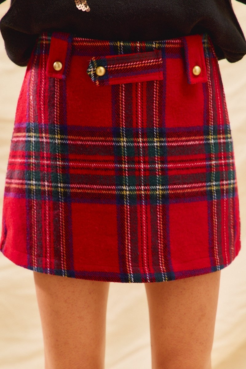 Checkered Plaid Holiday Skorts