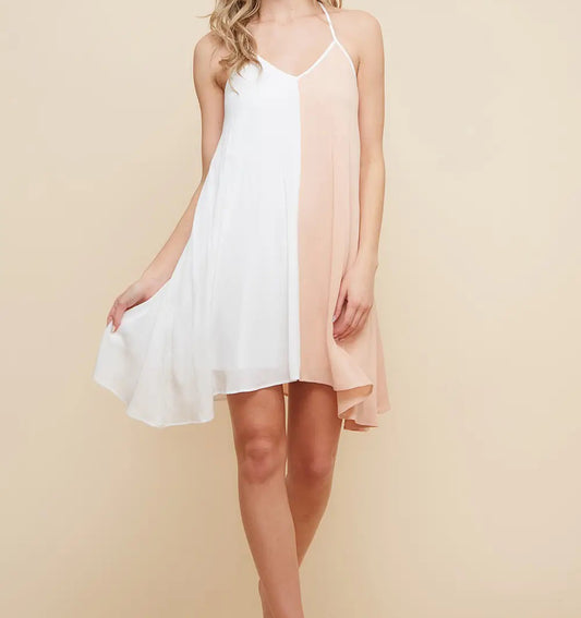 Colorblock Crinkle Dress