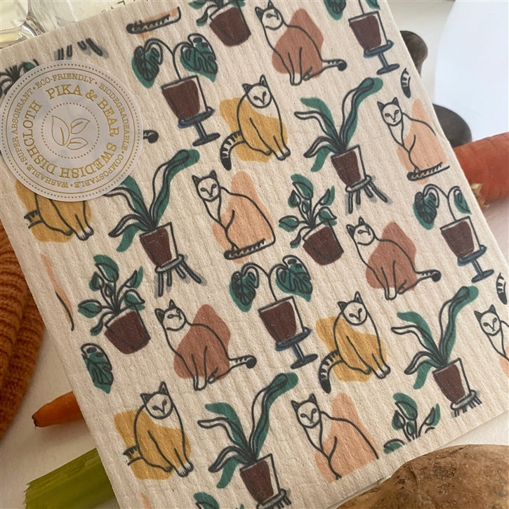 Cat Atomi Night Drive Dish Cloth