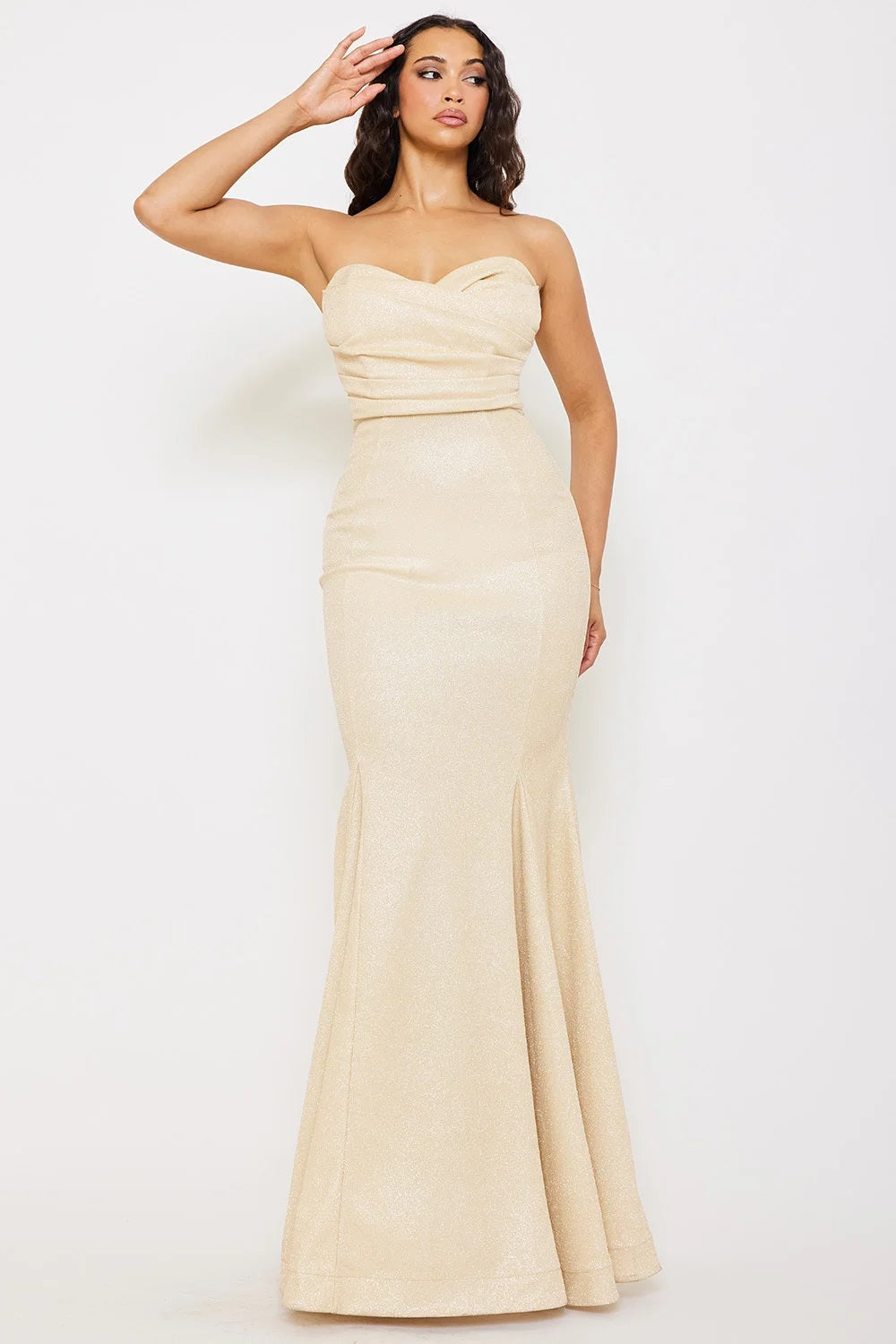 Mesh Glitter Mermaid Maxi Dress