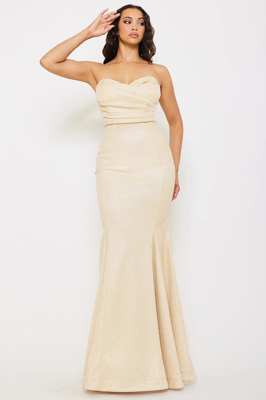 Mesh Glitter Mermaid Maxi Dress