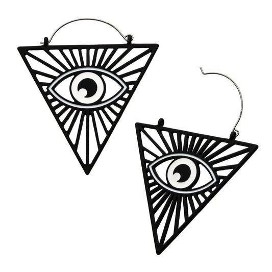 Matte Black PVD All Seeing Eye Outline Plug Hangers