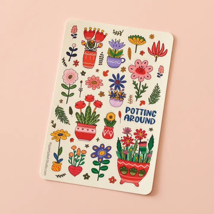 Flower Pot Sticker Sheet