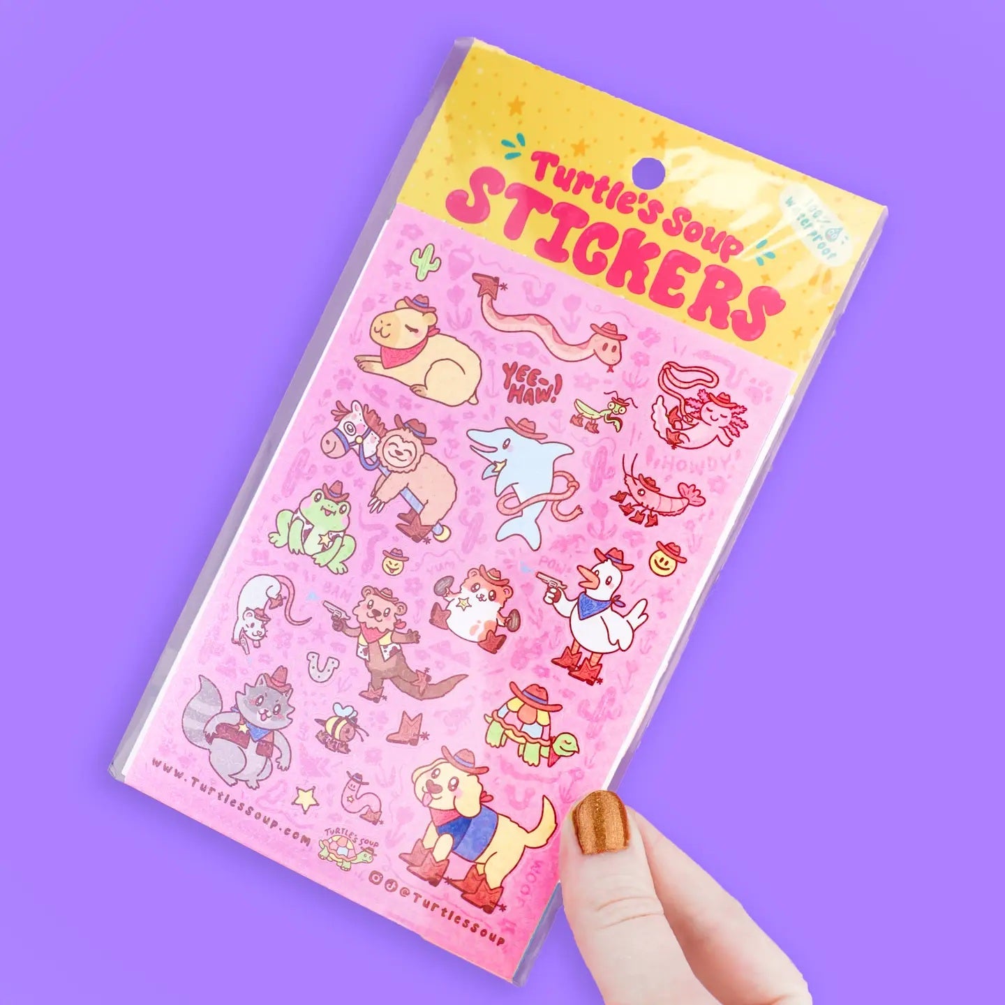 Cowboy Critters Cute Western Stationery Vinyl Sticker Sheet