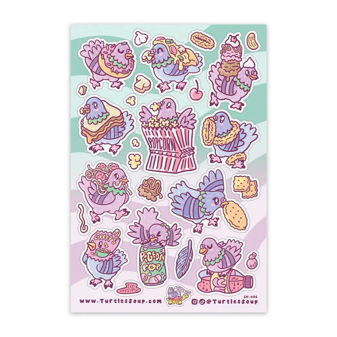 Trashy Pigeons Sticker Sheet