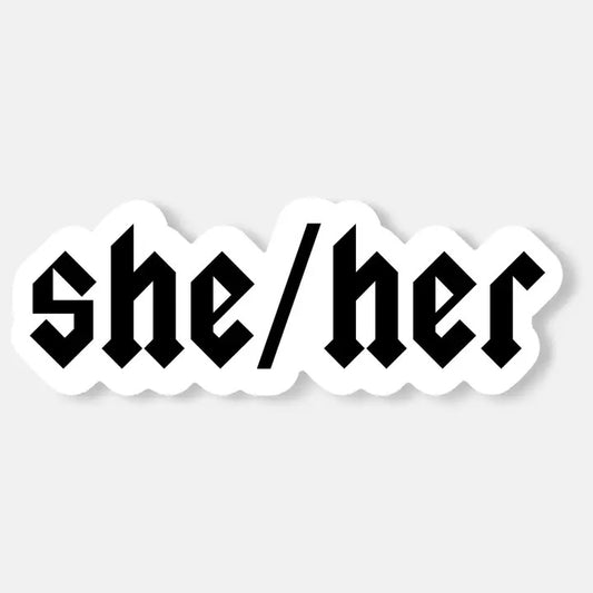She/Her Pronoun Sticker