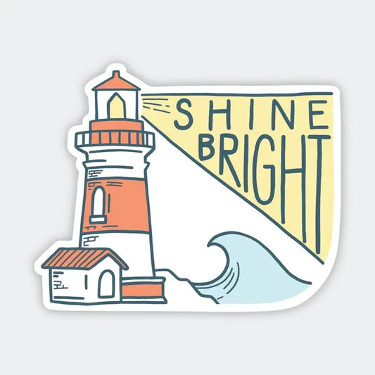 Shine Bright Lighthouse Sticker 2.8" X 2.3"